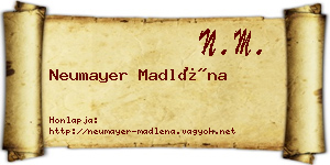 Neumayer Madléna névjegykártya